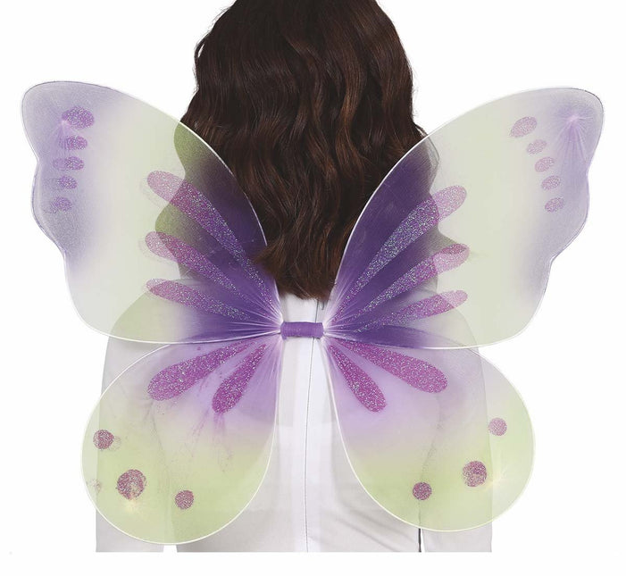 Paars Groene Vleugels 40cm van Fiestas Guirca koop je bij Partywinkel