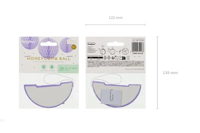 Paars Honeycomb 10cm van Partydeco koop je bij Partywinkel