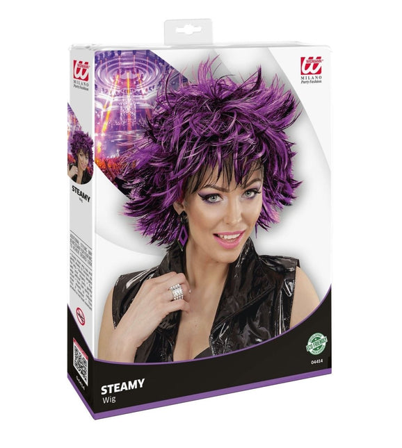 Paars Zwarte Pruik van Widmann koop je bij Partywinkel