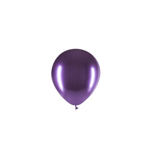 Paarse Ballonnen Chroom 13cm 100st van Balloonia koop je bij Partywinkel