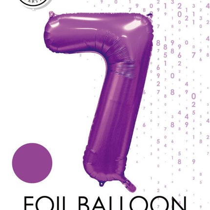 Paarse Cijfer Ballon 7 Jaar Glans 86cm van WeFiesta koop je bij Partywinkel