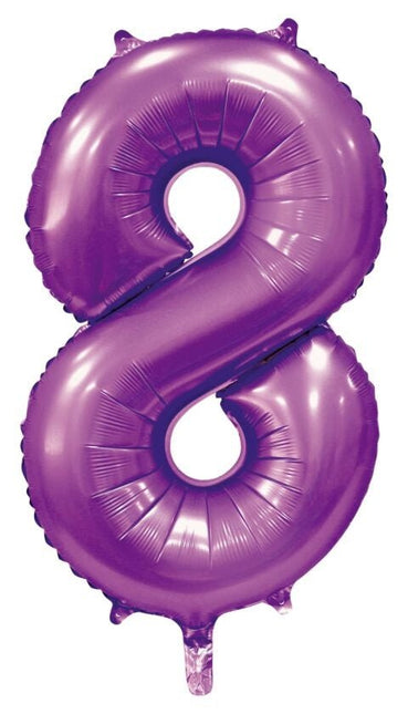 Paarse Cijfer Ballon 8 Jaar Glans 86cm van WeFiesta koop je bij Partywinkel