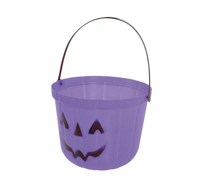 Paarse Halloween Snoep Emmer Pompoen 20cm van Fiestas Guirca koop je bij Partywinkel