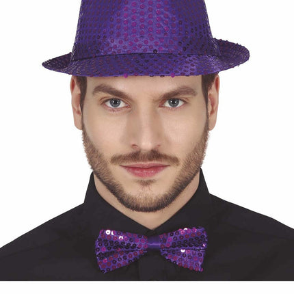 Paarse Strik Pailletten 12cm van Fiestas Guirca koop je bij Partywinkel