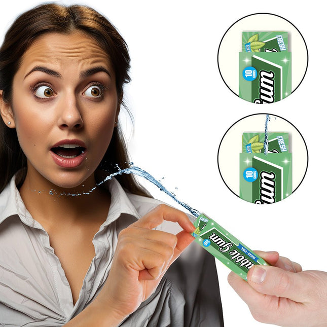 Pack of water - squirting gum. van Partywinkel koop je bij Partywinkel