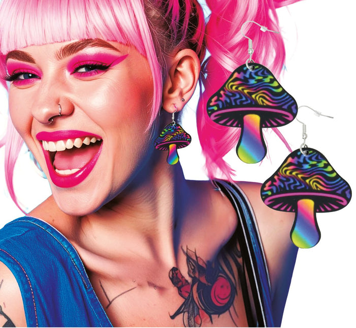 Paddestoel Oorbellen van Fiestas Guirca koop je bij Partywinkel