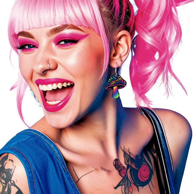 Paddestoel Oorbellen van Fiestas Guirca koop je bij Partywinkel