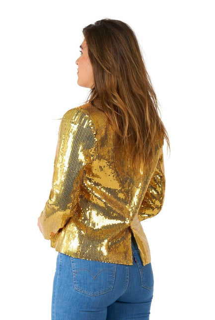 Paillet Goud Blazer Dames Suitmeister van Suitmeister koop je bij Partywinkel