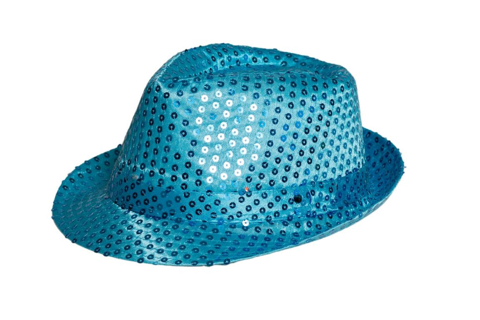 Pailletten Hoedje Turquoise van Partychimp koop je bij Partywinkel