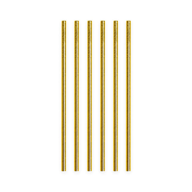 Papieren Gouden Rietjes 19,7cm 20st van WeFiesta koop je bij Partywinkel