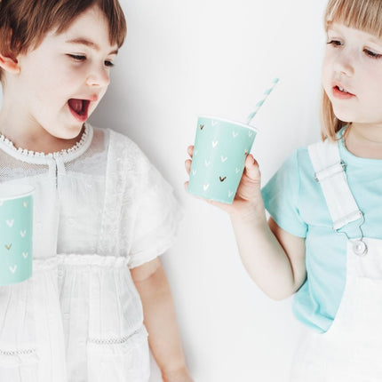 Papieren Rietjes Blauw 19,5cm 10st van Partydeco koop je bij Partywinkel