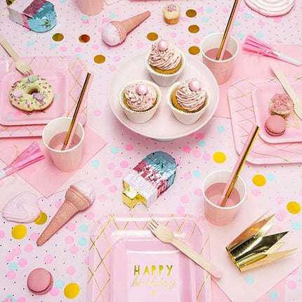 Papieren Rietjes Lichtroze 19,5cm 10st van Partydeco koop je bij Partywinkel