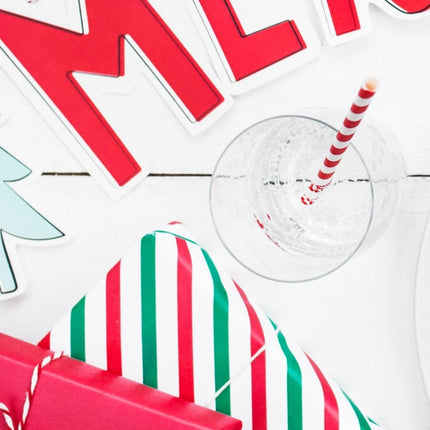 Papieren Rietjes Rood Wit 19,5cm 10st van Partydeco koop je bij Partywinkel