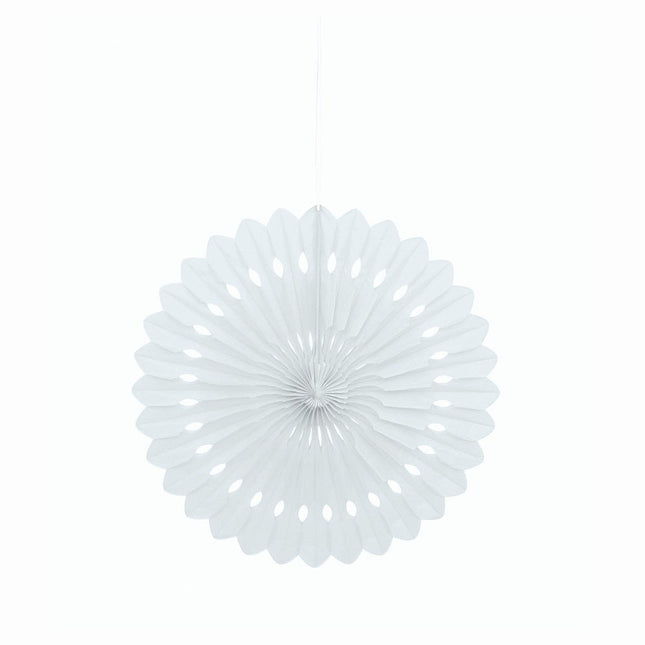 Papieren Waaier Wit 40cm van Unique koop je bij Partywinkel