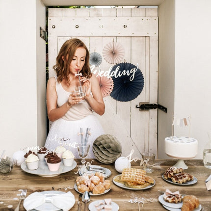 Papieren Waaiers Gekleurde Set 14 - 38cm 3 delig van Partydeco koop je bij Partywinkel