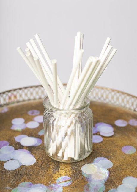 Papieren Witte Rietjes 19,7cm 20st van WeFiesta koop je bij Partywinkel