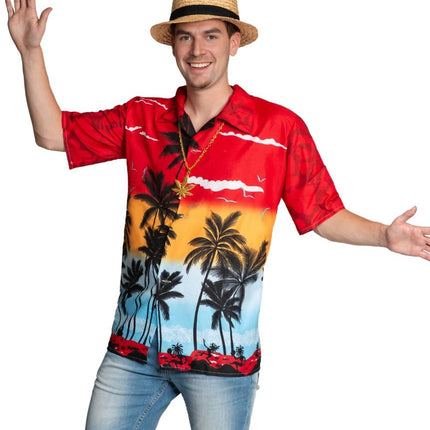 Camicia hawaiana Paradise Red - Unisex