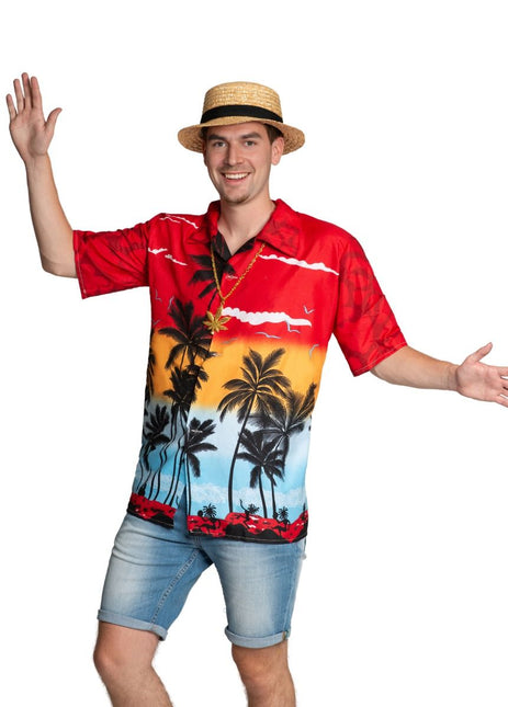 Camicia hawaiana Paradise Red - Unisex