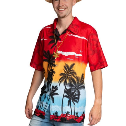 Camicia hawaiana Paradise Red - Unisex