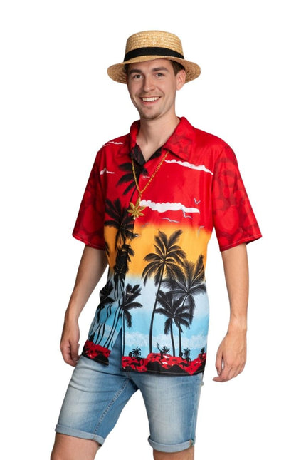 Camicia hawaiana Paradise Red - Unisex
