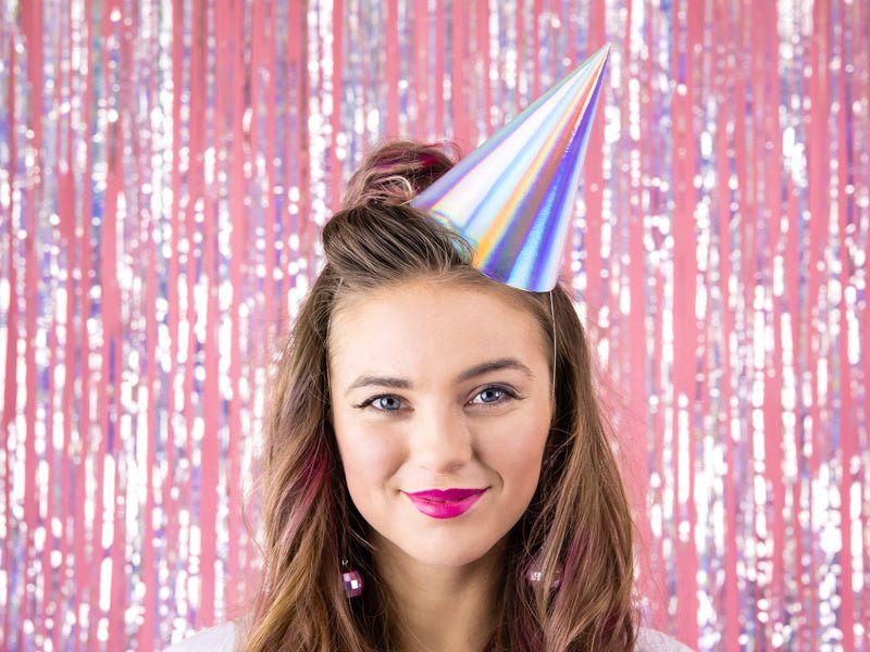 Parelmoer Feesthoedjes 16cm 6st van Partydeco koop je bij Partywinkel