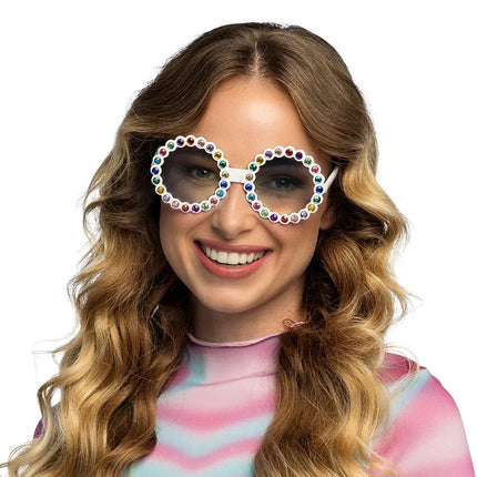 Party Bril Regenboog Glitters Rond van Boland koop je bij Partywinkel