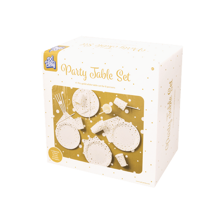 Party Tafelset Goud Wit 41 delig van Paper Dreams koop je bij Partywinkel