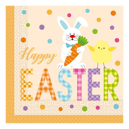 Pasen Servetten Happy Easter 33cm 20st van Procos koop je bij Partywinkel