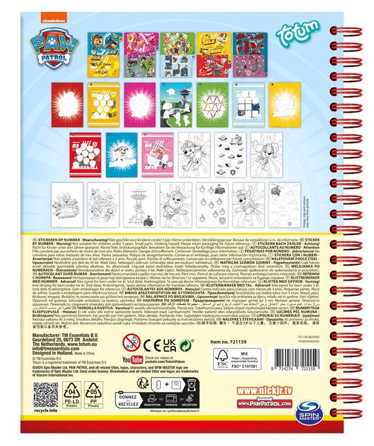 Paw Patrol Knutsel Boek Nummer Stickeren - Partywinkel - 8714274721159