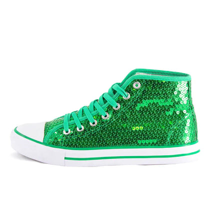 Scarpe verdi con glitter