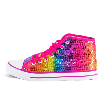 Scarpe colorate con glitter