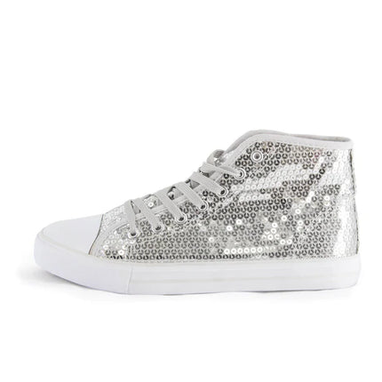 Scarpe argentate con glitter