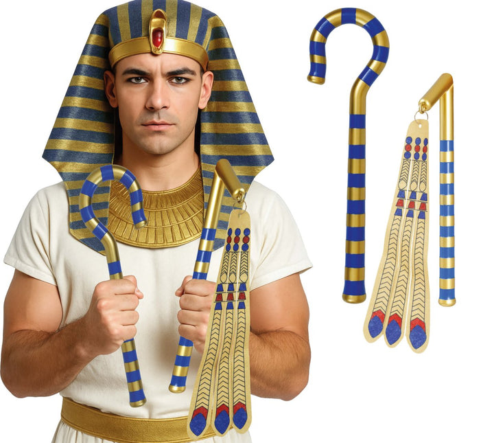 Pharaohs scepter 2 - piece set, 35 cms van Fiestas Guirca koop je bij Partywinkel