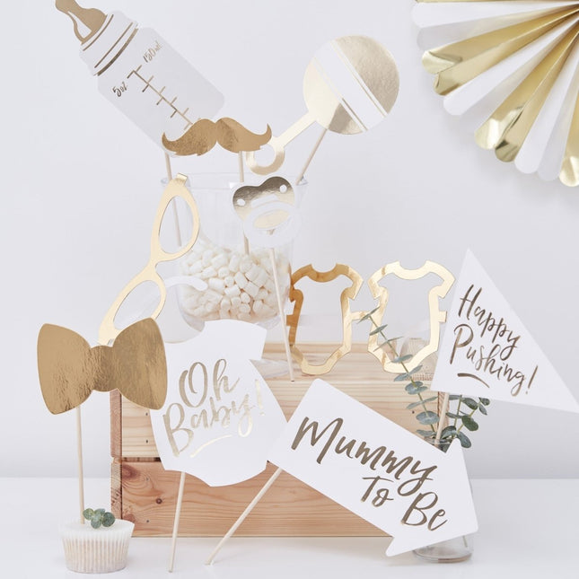 Photobooth Props Baby Shower 10st van Ginger Ray koop je bij Partywinkel