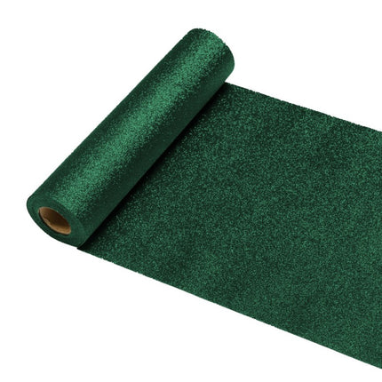 Runner da tavolo verde glitterato 30Cm 5m