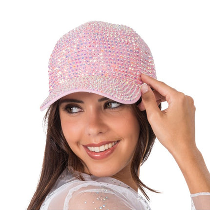 Cappellino con strass rosa, taglia unica