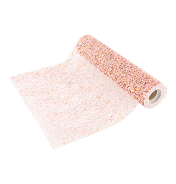 Runner da tavolo oro rosa glitterato 5m