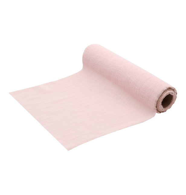 Runner da tavola rosa chiaro in cotone 5m
