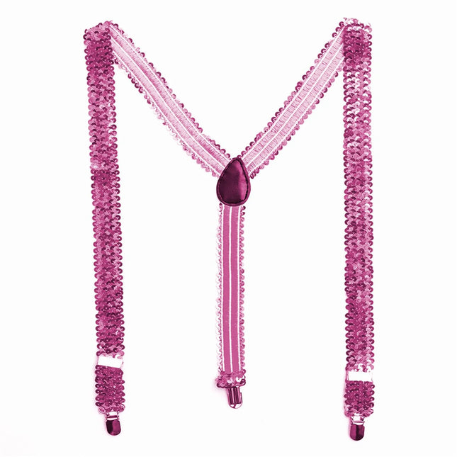 Bretelle con paillettes al neon da 2,5 cm