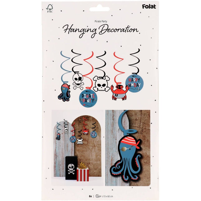 Piraat Hangdecoratie 6st van Folat koop je bij Partywinkel