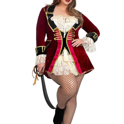 Piraat Jurk Rood Wit Dames Leg Avenue - Partywinkel - 714718572482