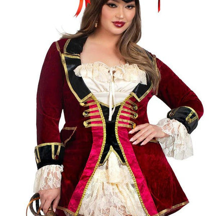Piraat Jurk Rood Wit Dames Leg Avenue - Partywinkel - 714718572482