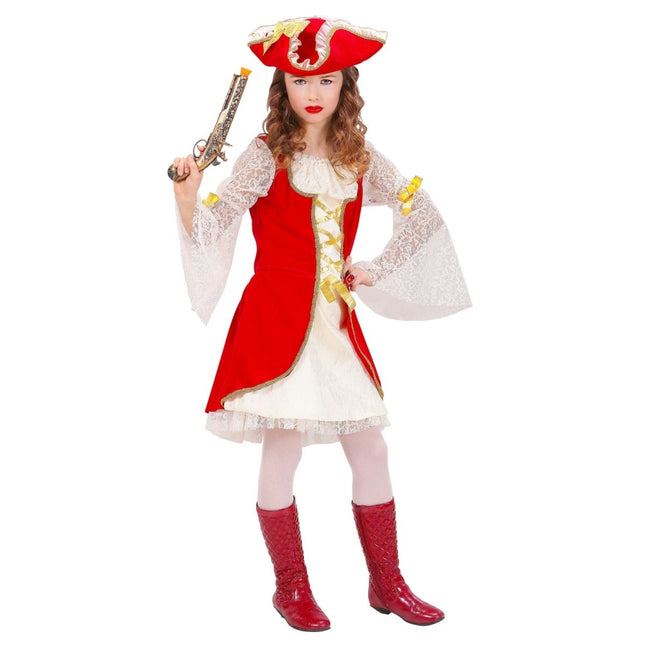 Costume Da Pirata Per Bambini Set 16 Pezzi - Nero/Rosso, Con Accessori (Mappa, Bussola, Monete)