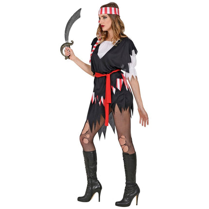 Piraat Jurk Wit Zwart Dames van Widmann koop je bij Partywinkel