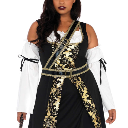 Piraat Jurk Zwart Wit Dames Black Sea Leg Avenue - Partywinkel - 714718525815