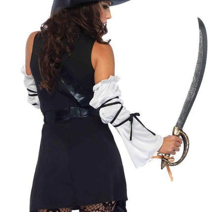 Piraat Jurk Zwart Wit Dames Leg Avenue - Partywinkel - 714718518350