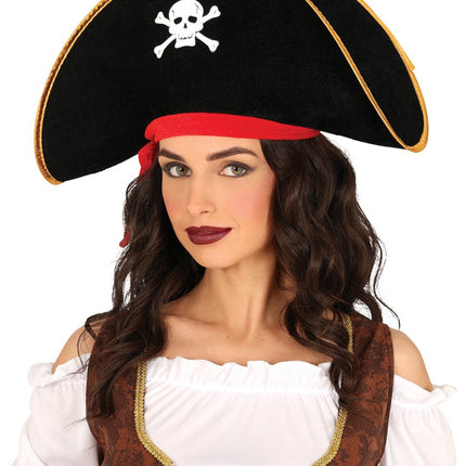 Piraathoed Zwart Rood - Partywinkel - 8434077137604
