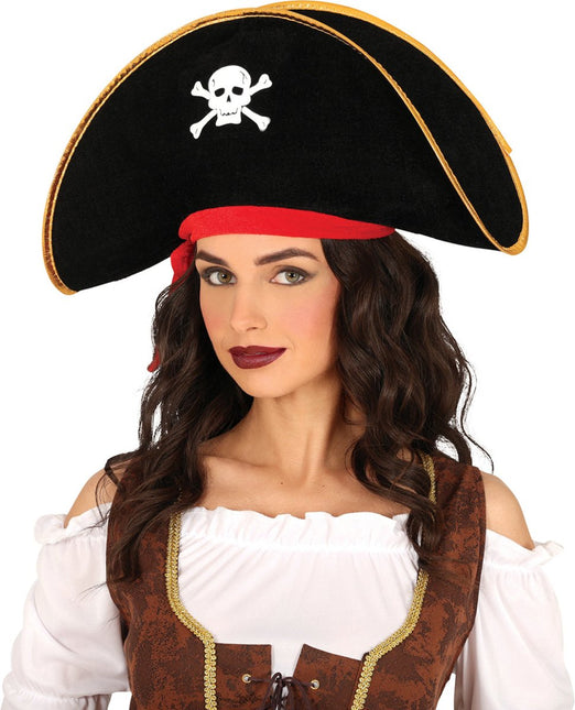 Piraathoed Zwart Rood - Partywinkel - 8434077137604