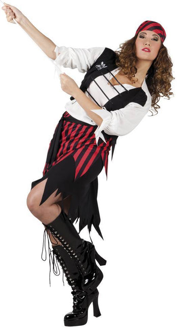 Piratenpak Dames Rood M - Partywinkel - 8712026838445