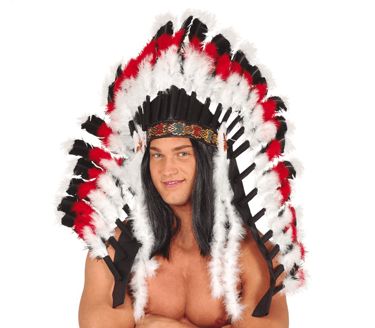 Pluim Luxe Indiaans 1,2m van Fiestas Guirca koop je bij Partywinkel